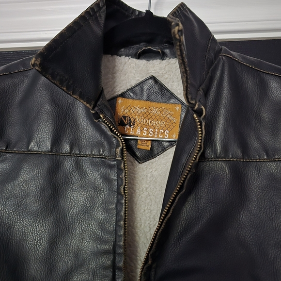 Kids Vintage Look  Distressed Vegan Leather Jacket - Picture 3 of 9